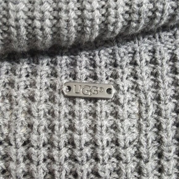 Ugg Shelby Selby Short Sleeve Cowl Neck Sweater Tunic Charcoal Gray M - Picture 6 of 7